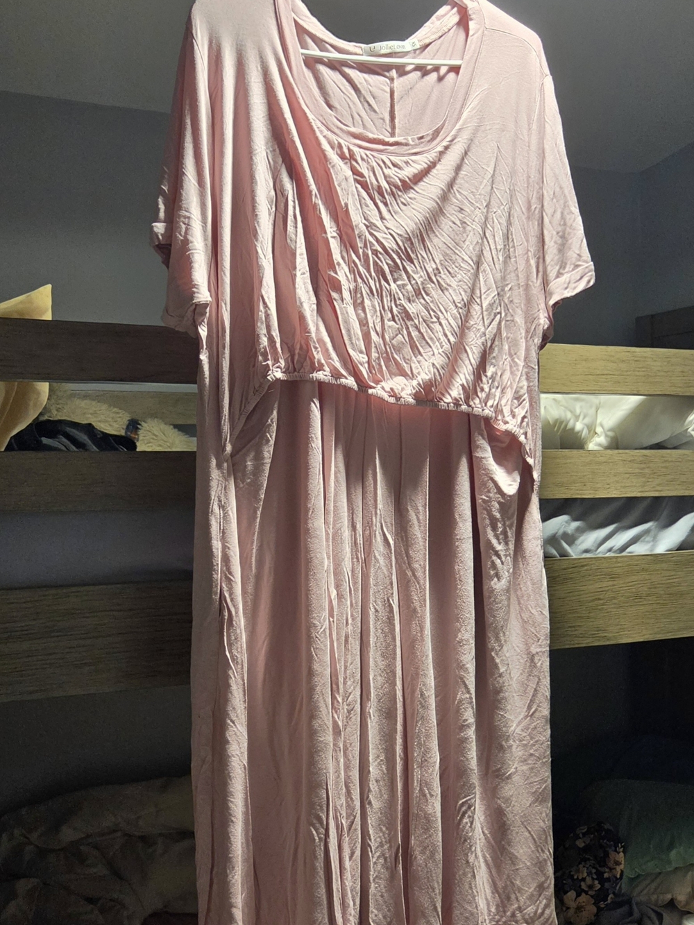 Soft Pink Women's Nursing Gown - JollieLovin